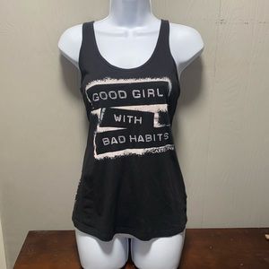 Good Girl Bad Habits Women's Racer Back Tank Top size M
